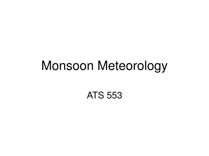 monsoon meteorology