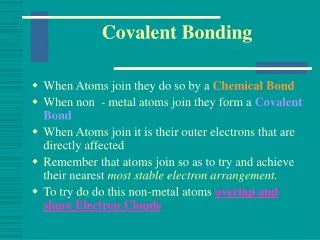 Covalent Bonding