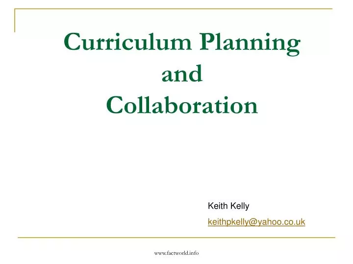 curriculum planning and collaboration
