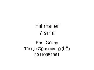 fiilimsiler 7 s n f
