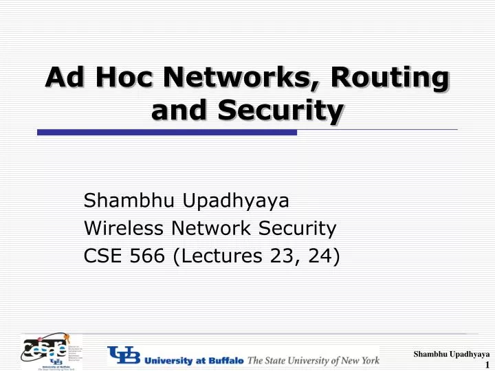 ad hoc networks routing and security