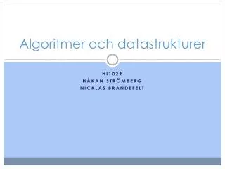 algoritmer och datastrukturer