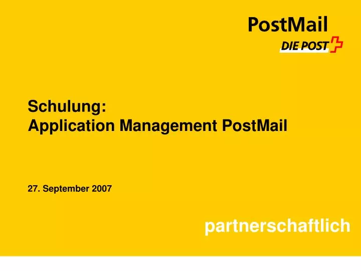 schulung application management postmail
