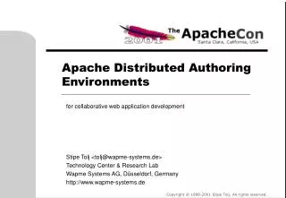 Apache Distributed Authoring Environments