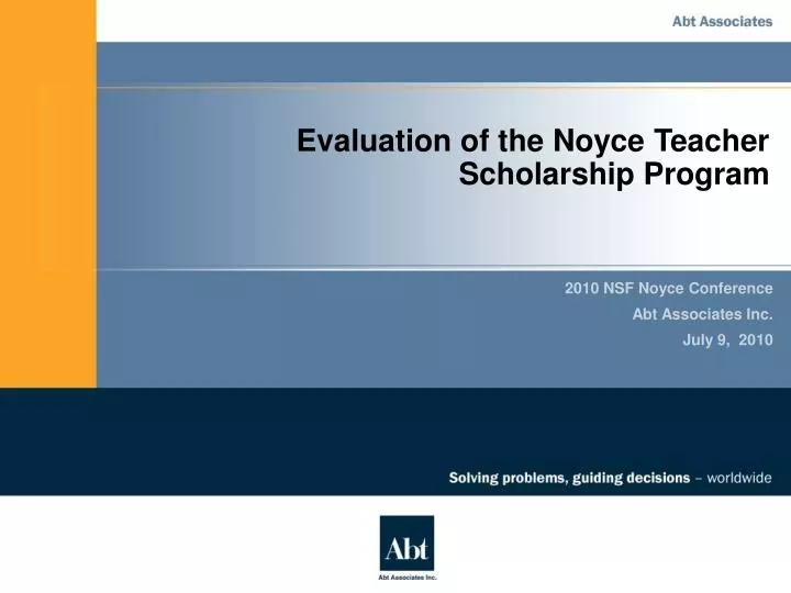 evaluation of the noyce teacher scholarship program