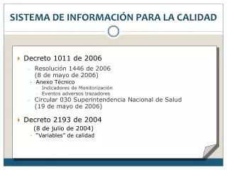 sistema de informaci n para la calidad