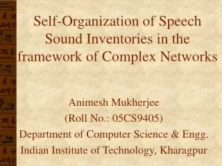 Self-Organization of Speech Sound Inventories in the framework of Complex Networks