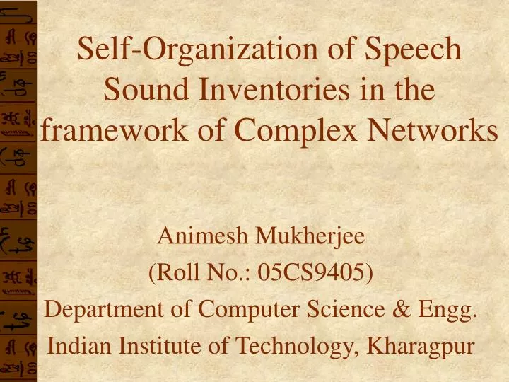self organization of speech sound inventories in the framework of complex networks