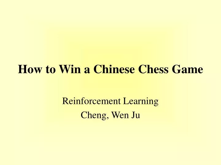 how to win a chinese chess game