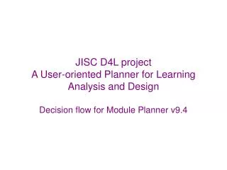 Decision flow for Module Planner v9.4