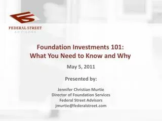 Foundation Investments 101: What You Need to Know and Why