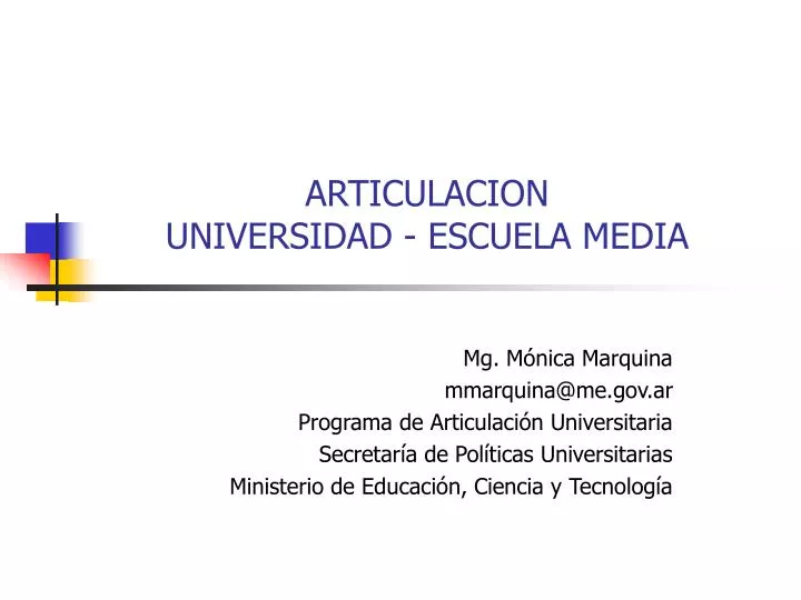 articulacion universidad escuela media