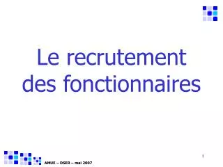 le recrutement des fonctionnaires