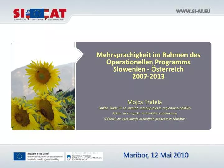 mehrsprachigkeit im rahmen des operationellen programms slowenien sterreich 2007 2013