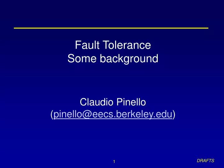 fault tolerance some background