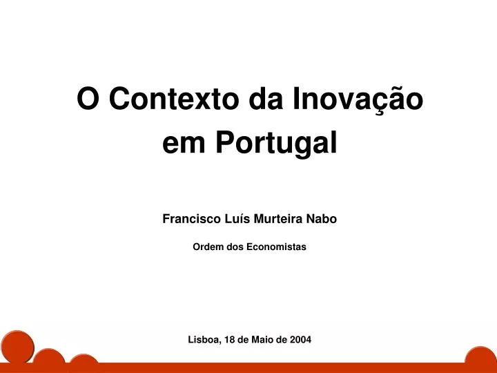 o contexto da inova o em portugal