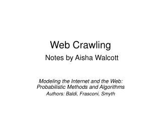 Web Crawling Notes by Aisha Walcott