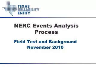 NERC Events Analysis Process