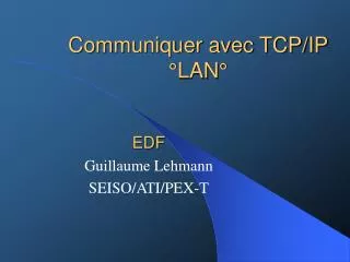 communiquer avec tcp ip lan