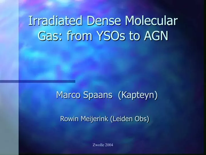 irradiated dense molecular gas from ysos to agn