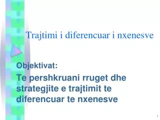 trajtimi i diferencuar i nxenesve