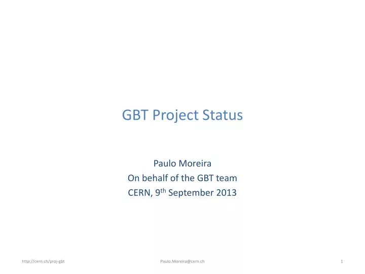 gbt project status