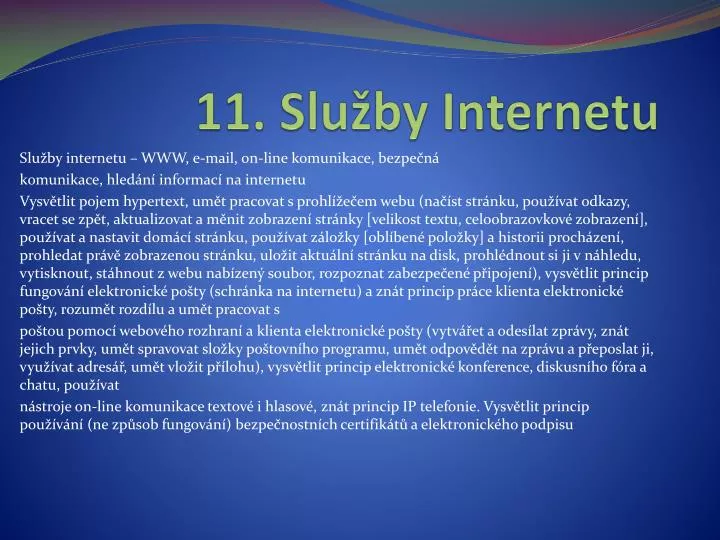 11 slu by internetu