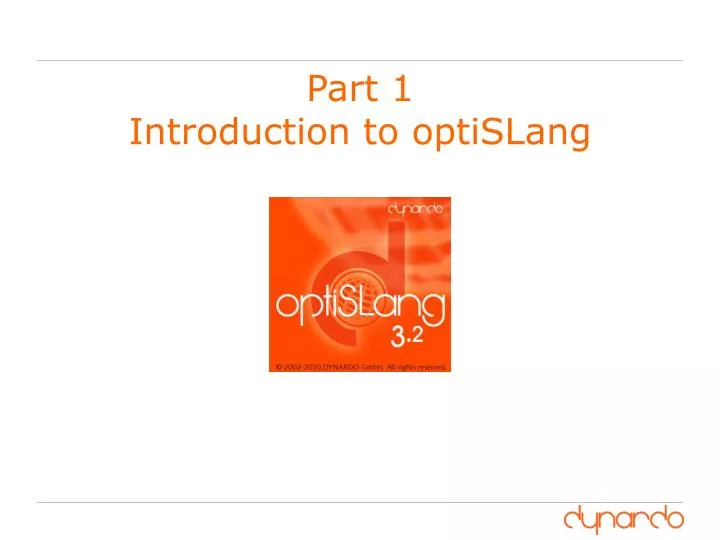 part 1 introduction to optislang