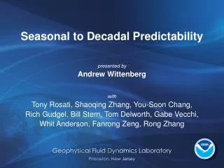 Seasonal to Decadal Predictability