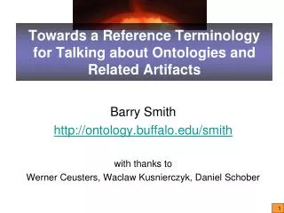 Towards a Reference Terminology for Talking about Ontologies and Related Artifacts