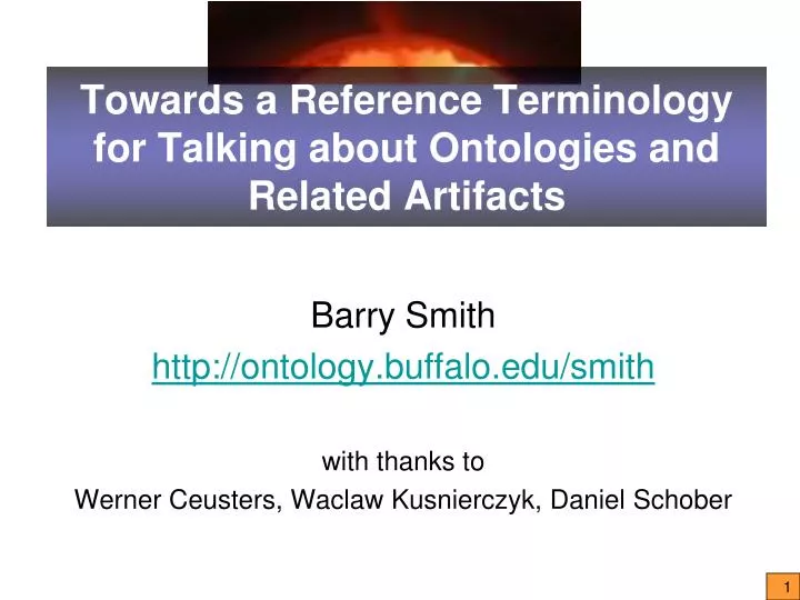 towards a reference terminology for talking about ontologies and related artifacts