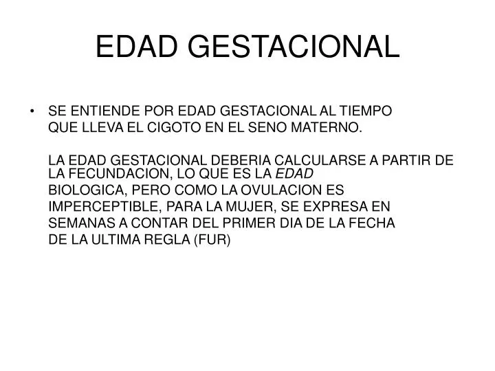 edad gestacional