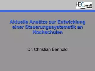 aktuelle ans tze zur entwicklung einer steuerungssystematik an hochschulen