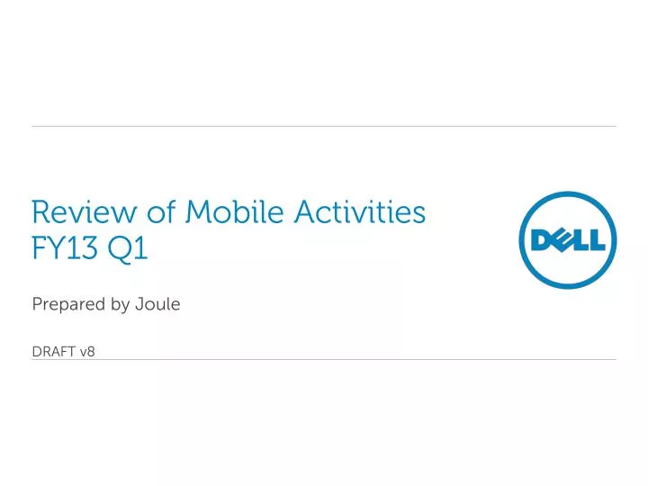 review of mobile activities fy13 q1