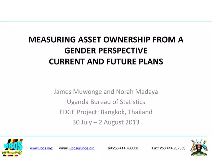 measuring asset ownership from a gender perspective current and future plans