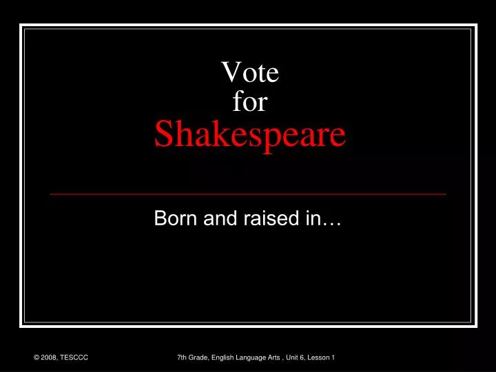 vote for shakespeare