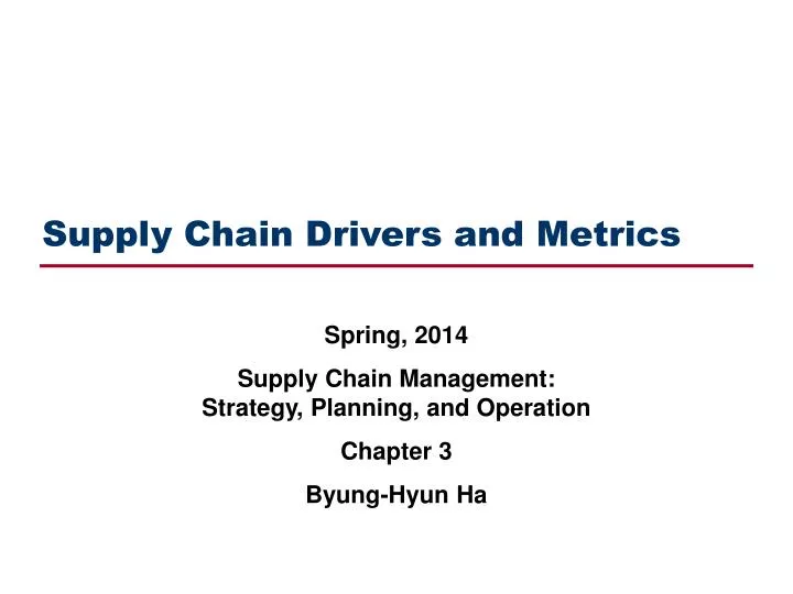 supply chain drivers and metrics