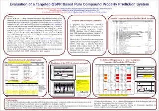 Evaluation of a Targeted-QSPR Based Pure Compound Property Prediction System