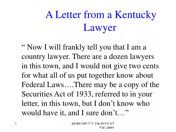a letter from a kentucky lawyer