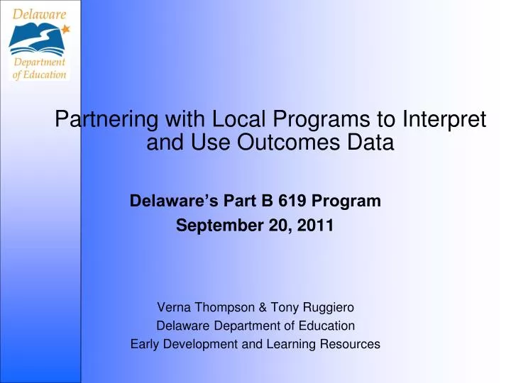 partnering with local programs to interpret and use outcomes data