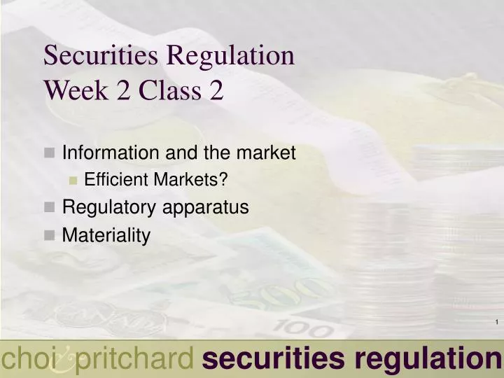 securities regulation week 2 class 2