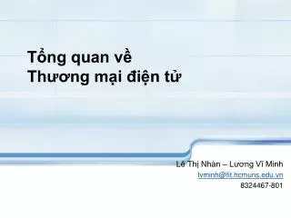 t ng quan v th ng m i i n t