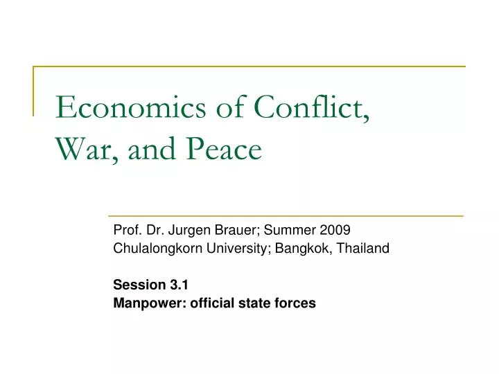 economics of conflict war and peace