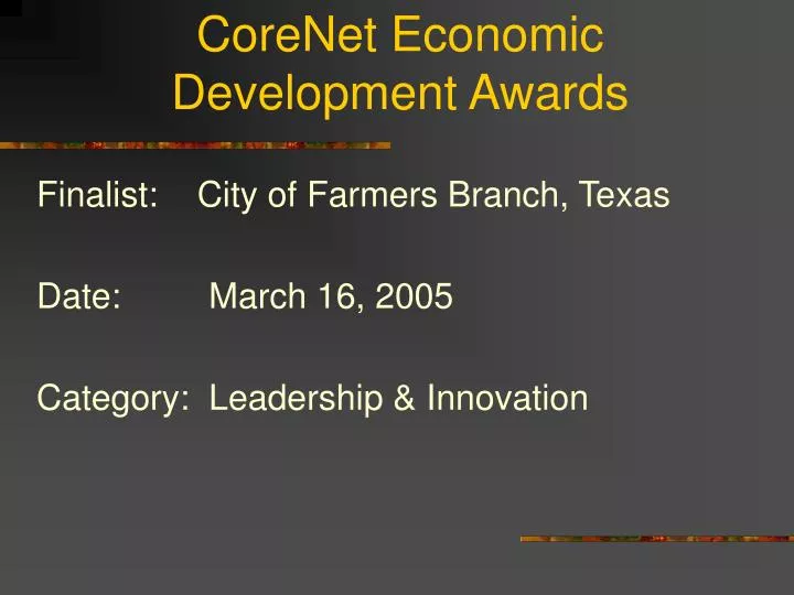 corenet economic development awards
