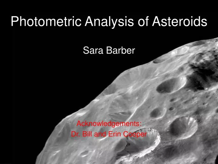 photometric analysis of asteroids