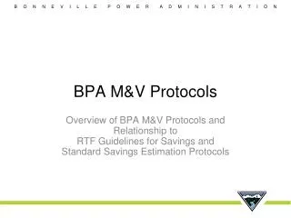 BPA M&amp;V Protocols
