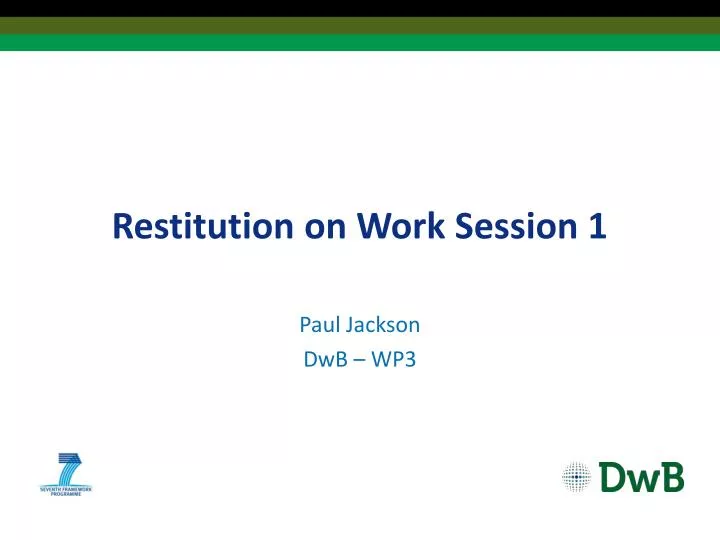 restitution on work session 1