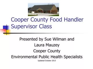 Cooper County Food Handler Supervisor Class