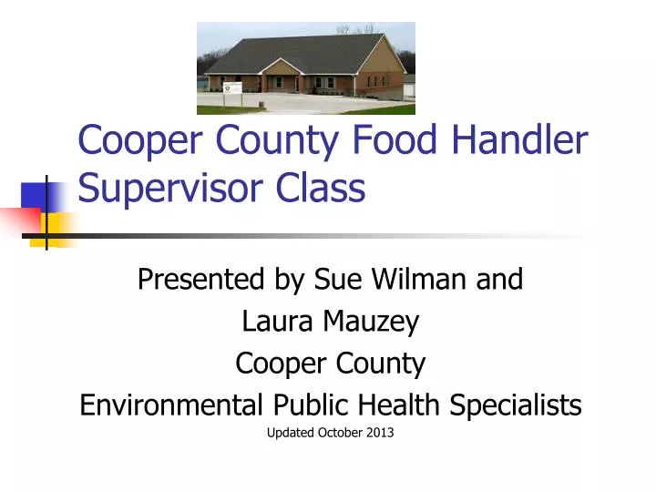 cooper county food handler supervisor class