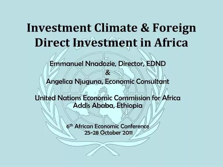 investment climate foreign direct investment in africa